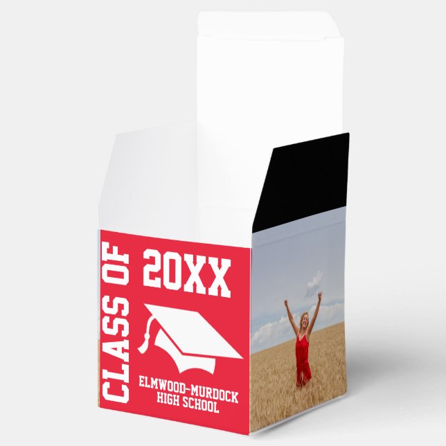 Red Unique Graduation Party Favor Box (Opened)