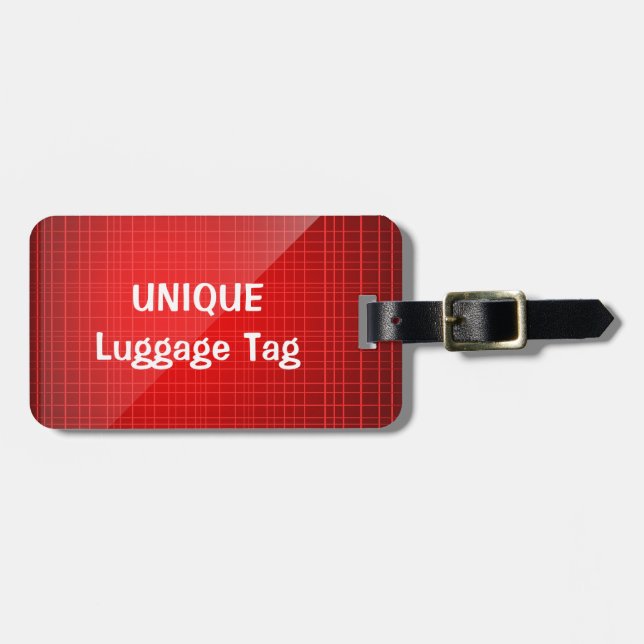 Red Unique Personalized Luggage Tag (Front Horizontal)