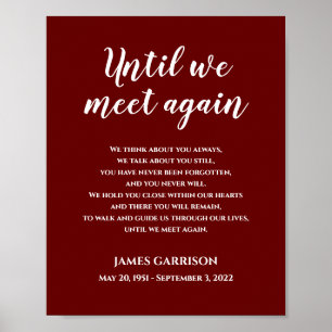 Red Until We Meet Again Celebration Of Life Poem Poster
