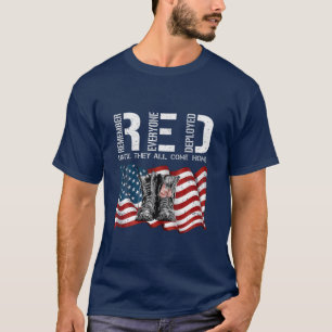 RED Untill They All Come Home-Veteran T-Shirt