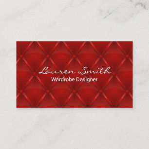 Red Upholstered Background Business Card