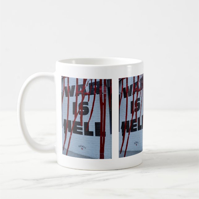 Red Urban Expression with Raw Protest Meaning Coffee Mug (Left)