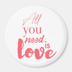 Red, urban graphic design "All you need is love" Magnet