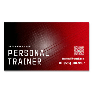 Red Urban Texture Personal Trainer Business Card –