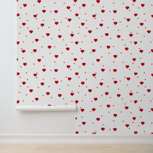 Red Valenties hearts Pattern Wallpaper