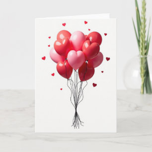 Red Valentine Balloons Card