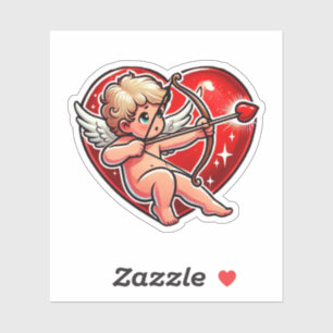 Red Valentine Heart Cupid