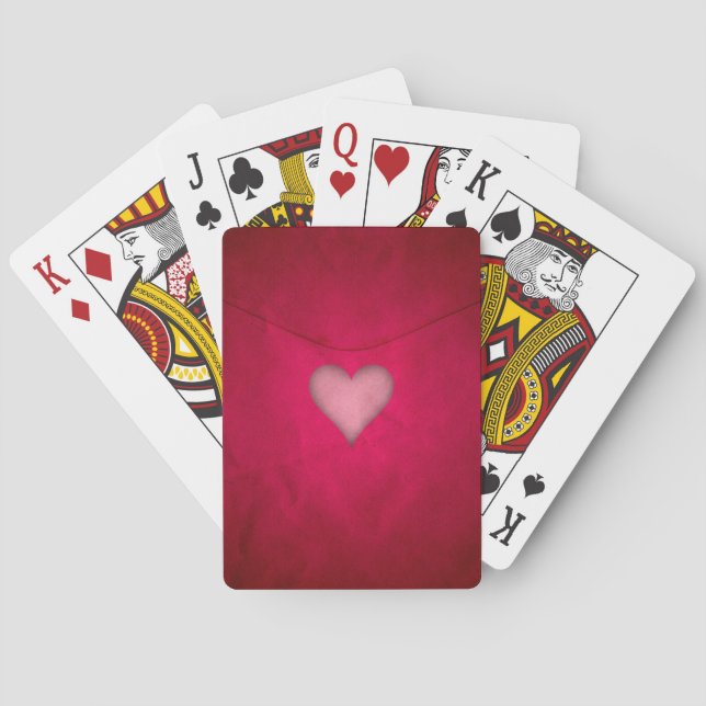 Red valentine heart playing cards (Back)