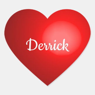 Red Valentine Heart with Name Heart Sticker