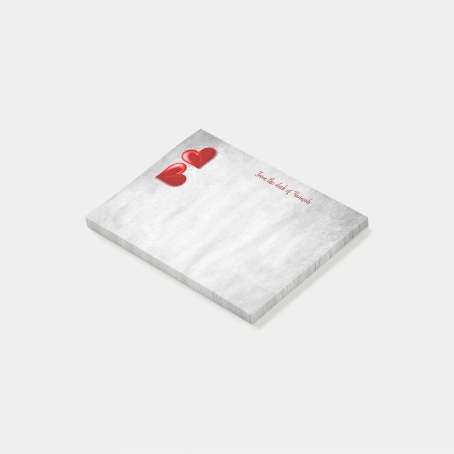 Red Valentine Hearts Personalized Notes (Angled)