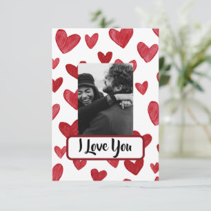Red Valentine’s Card with Photo & Love Message