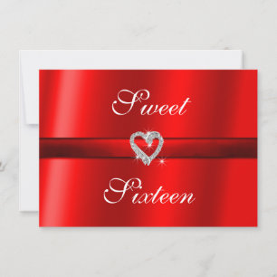 Red Valentine, Wedding, Sweet Sixteen Invitation