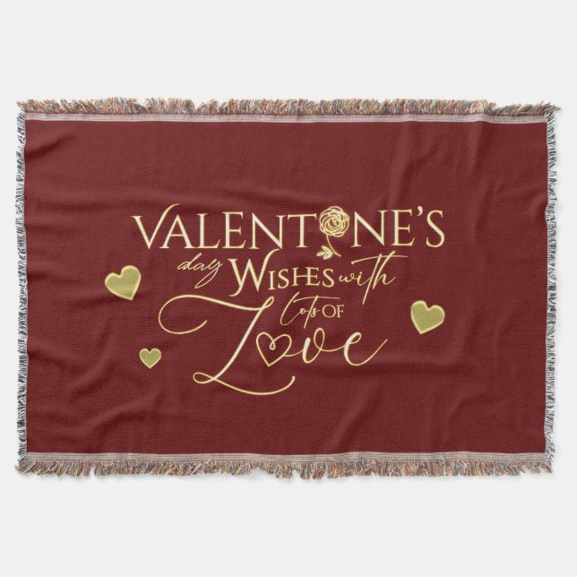 Red Valentine's Day Gifts Throw Blanket (Front)