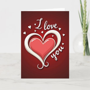 Red Valentines Day Love Hearts Card