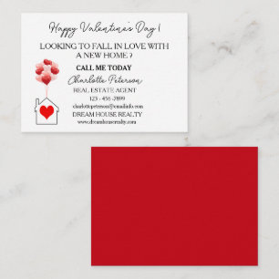 Red Valentine's Day Real Estate Marketing  Card