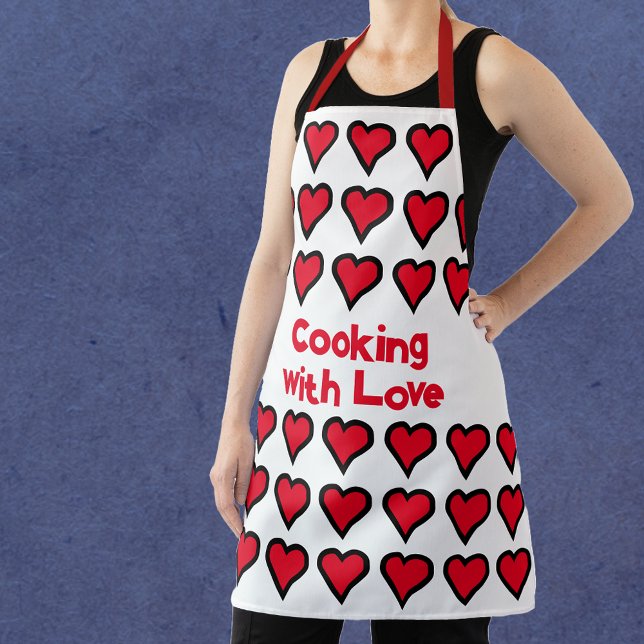 Red Valentines Hearts Apron (Creator Uploaded)
