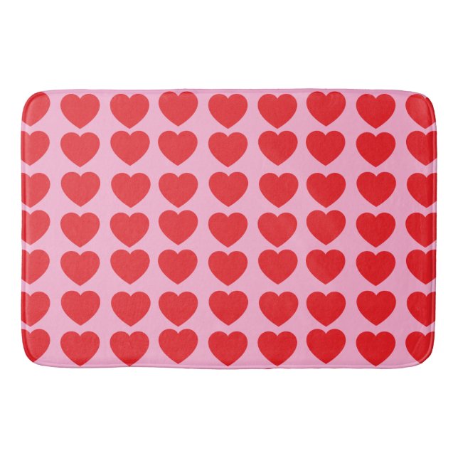 Red Valentines Hearts Bath Mat (Front)