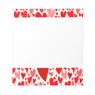 Red Valentine's hearts Notepad