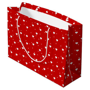 Red Valentines hearts pattern Large Gift Bag
