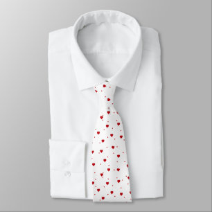 Red Valentines Hearts Pattern Tie