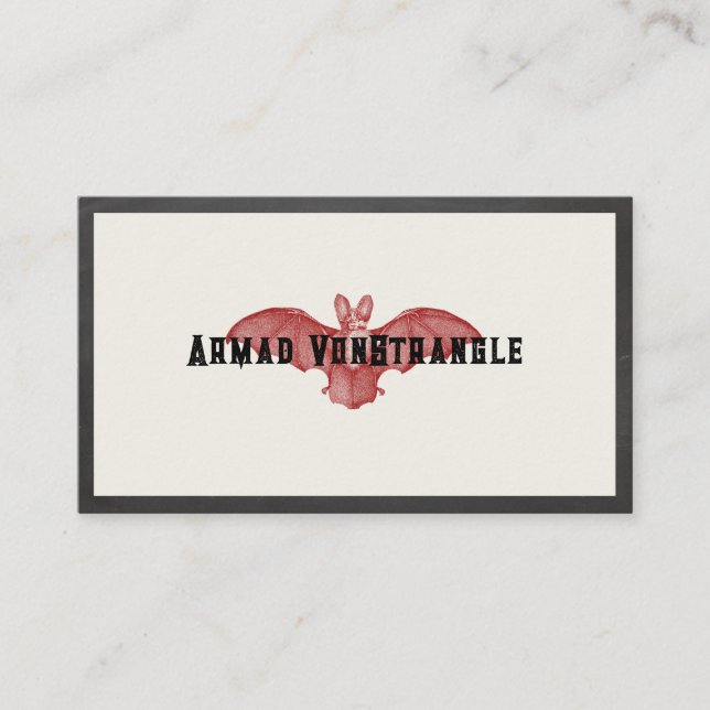 Red Vampire Bat Halloween Business Card (Front)