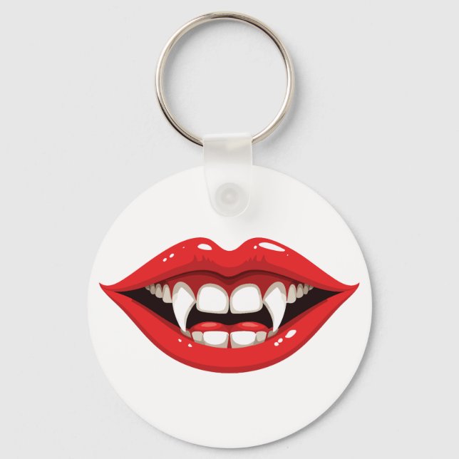 Red vampire lips keychain (Front)