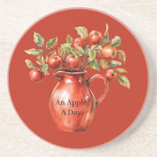 Red Vase Apples Coaster