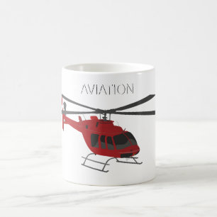 Red Vector Helicopter Coffee Mug