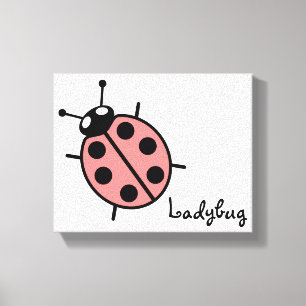 Red Vector Ladybug Canvas Print