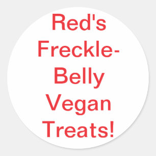 Red vegan belly freckles Hankamer Artjunkhaus fun Classic Round Sticker