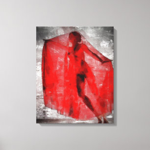 Red veil canvas print