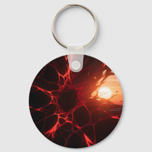Red Veins Sunset Abyss Keychain