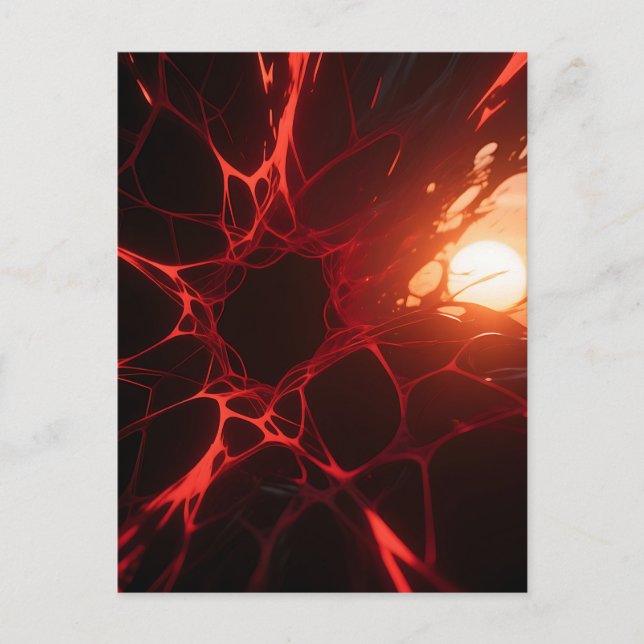 Red Veins Sunset Abyss Postcard (Front)