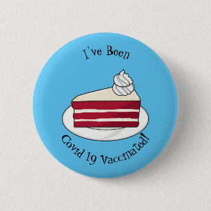 Red velvet cake cartoon illustration 2 inch round button