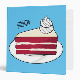 Red velvet cake cartoon illustration binder