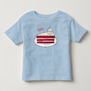 Red velvet cake cartoon illustration toddler t-shirt