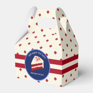 Red Velvet Cake Colors with slice image - add text Favor Box