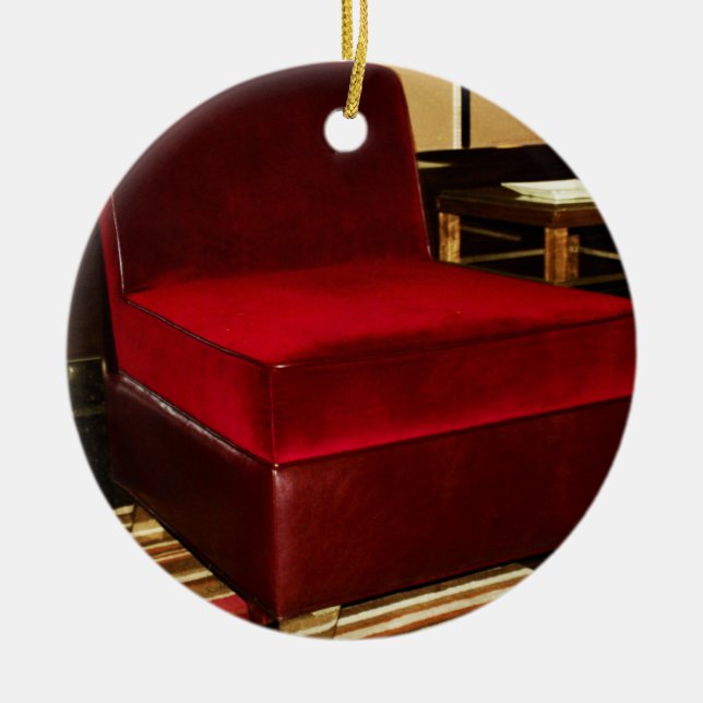 Red Velvet Chair Ceramic Ornament (Front)