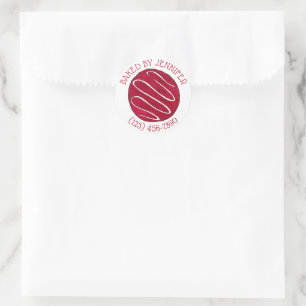 Red Velvet Cookie Bakery Pastry Chef Baked By Food Classic Round Sticker