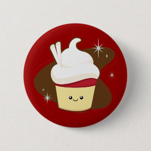Red Velvet Cupcake 2 Inch Round Button