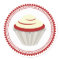 Red Velvet Cupcake Envelope Seal Sticker