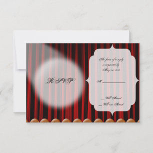 Red Velvet Curtain Stage Wedding Response Card