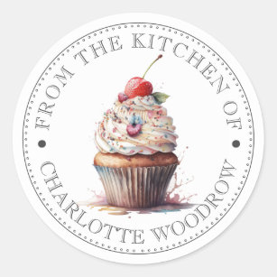 Red Velvet Frosted Cupcake Classic Round Sticker