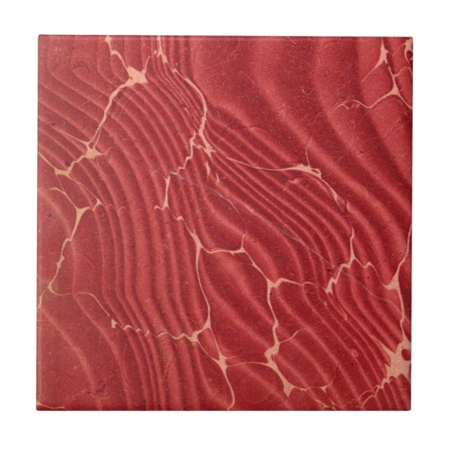 Red Velvet Marbled Endpaper Pattern Tile (Front)