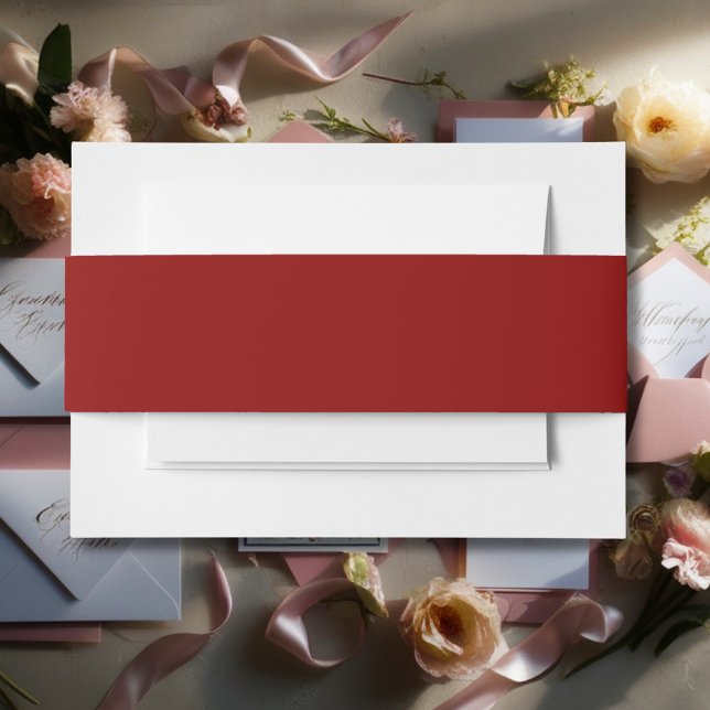 Red Velvet Solid Colour | Classic | Elegant  Invitation Belly Band (Creator Uploaded)