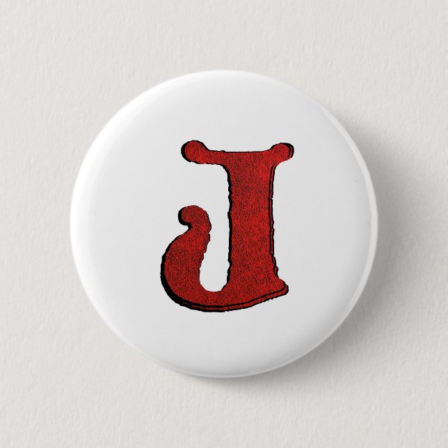 Red Velvet Vampire Font Initial Buttons. 2 Inch Round Button (Front)