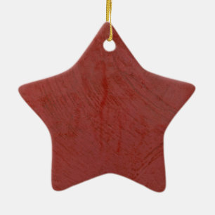 Red Venetian Plaster Faux Finish Ceramic Ornament