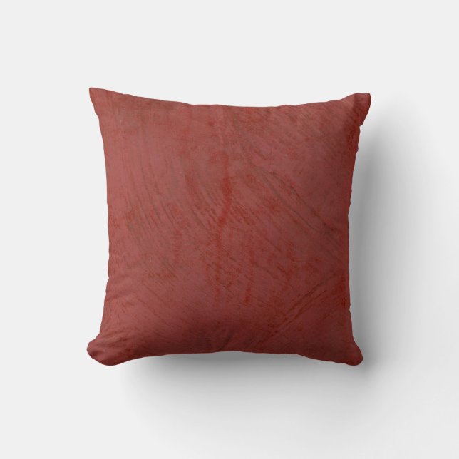Red Venetian Plaster Throw Pillow (Front)