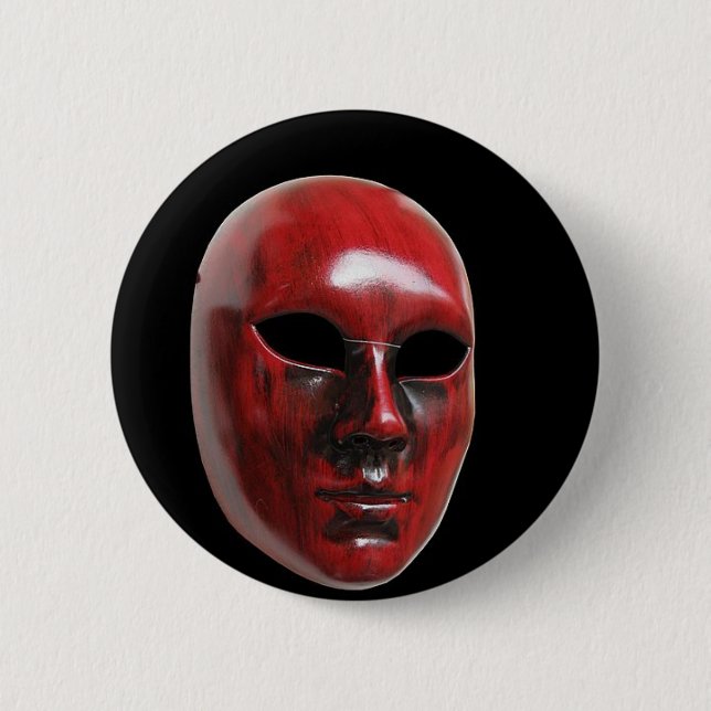Red Venice Mask 2 Inch Round Button (Front)