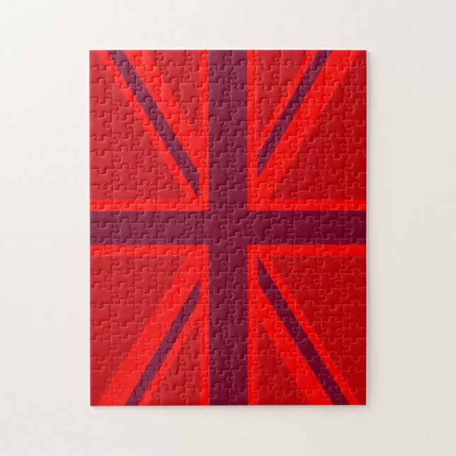 Red Version British Union Jack Decor Jigsaw Puzzle (Vertical)